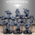 GrimGuard Rocketeers from StationForge/10 Wargame Miniatures +Gratis Bases