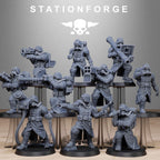 GrimGuard Rocketeers from StationForge/10 Wargame Miniatures +Gratis Bases