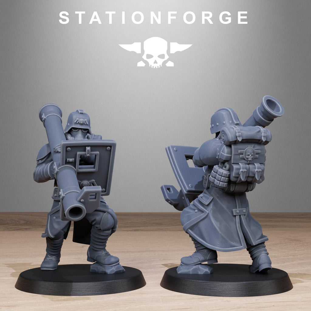 GrimGuard Rocketeers from StationForge/10 Wargame Miniatures +Gratis Bases