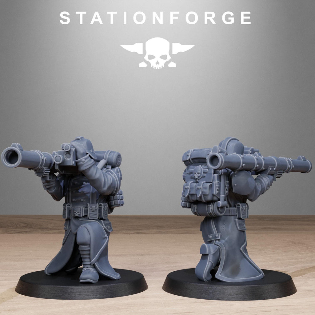 GrimGuard Rocketeers from StationForge/10 Wargame Miniatures +Gratis Bases