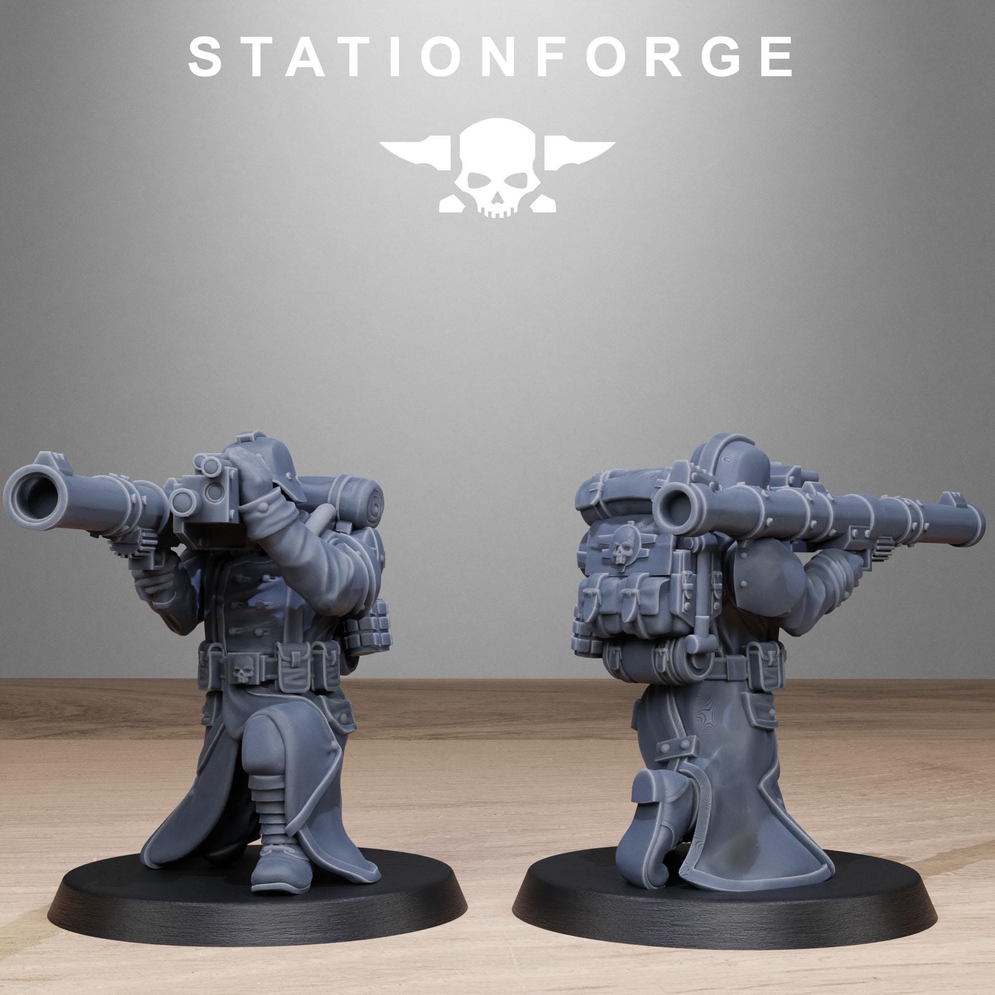 GrimGuard Rocketeers from StationForge/10 Wargame Miniatures +Gratis Bases