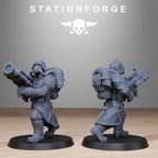 GrimGuard Rocketeers from StationForge/10 Wargame Miniatures +Gratis Bases
