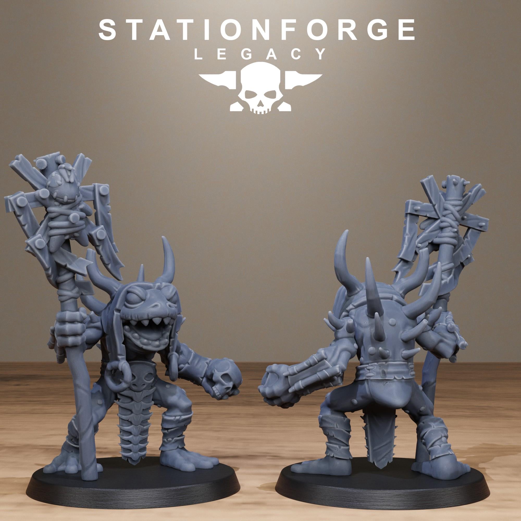 Bogkin Infantry from StationForgeLegacy/10 Miniatures +Gratis Bases