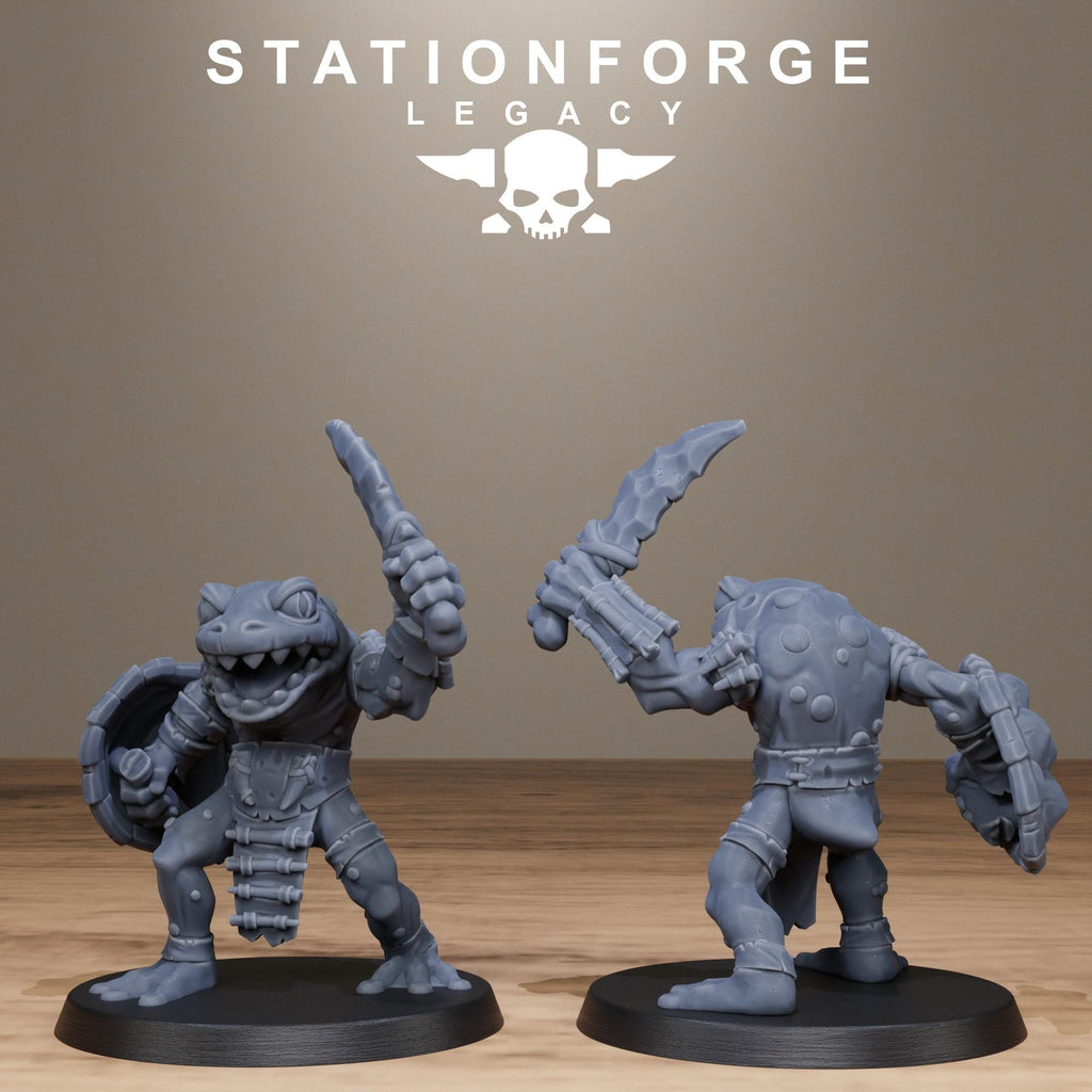 Bogkin Infantry from StationForgeLegacy/10 Miniatures +Gratis Bases