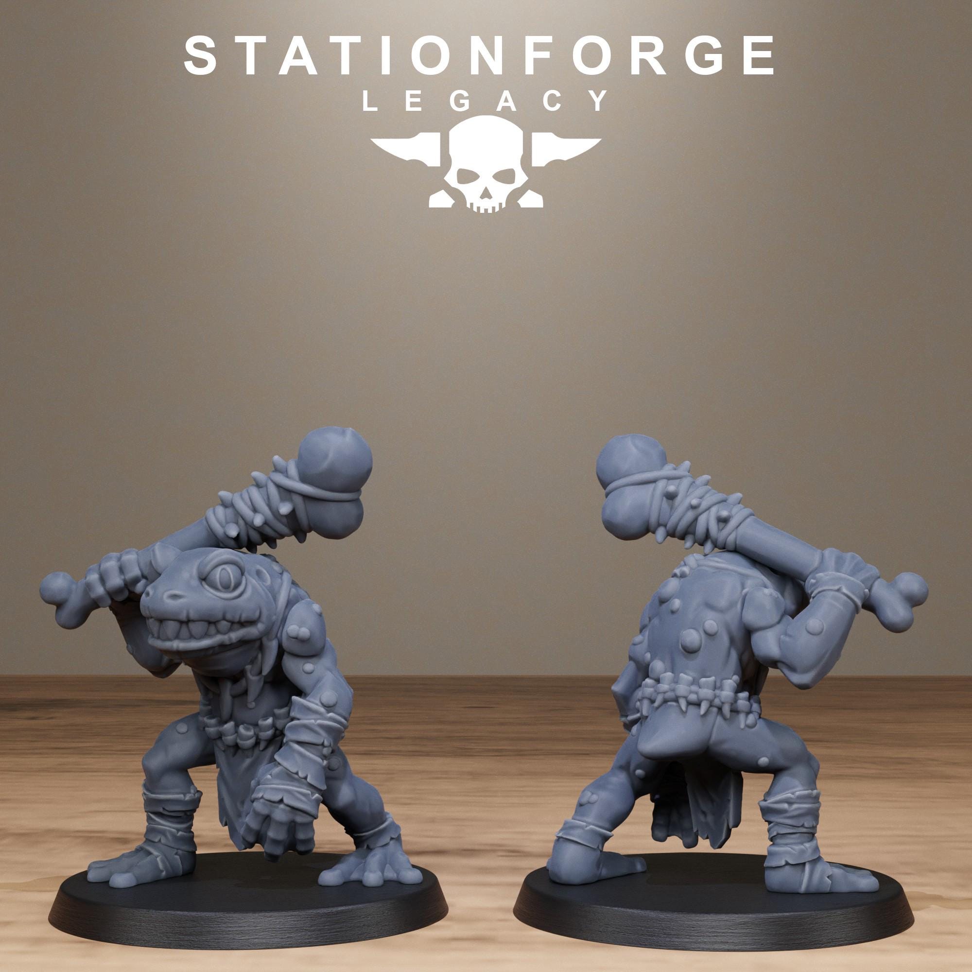 Bogkin Infantry from StationForgeLegacy/10 Miniatures +Gratis Bases