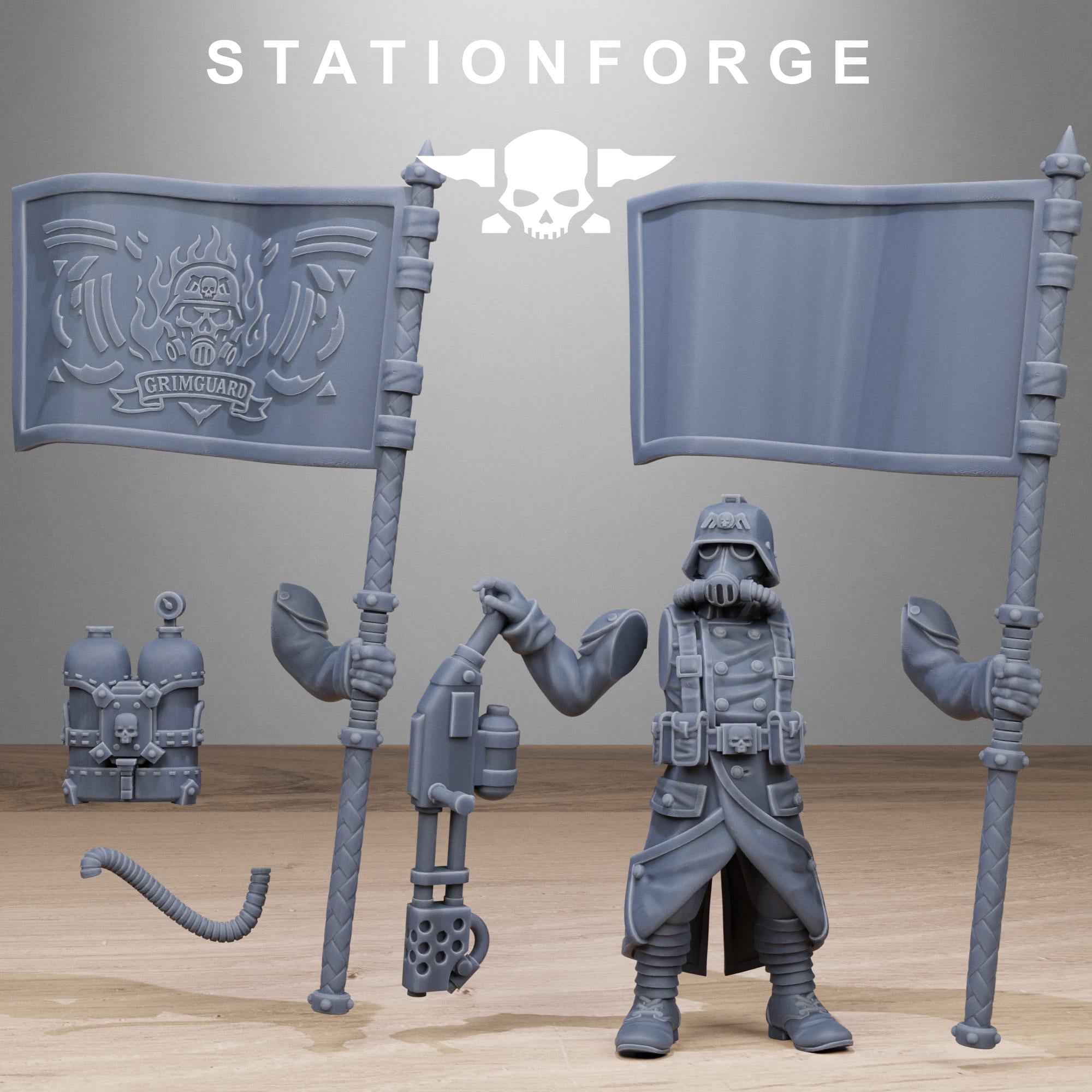 GrimGuard Flamers from StationForge/10 Miniatures +Gratis Bases