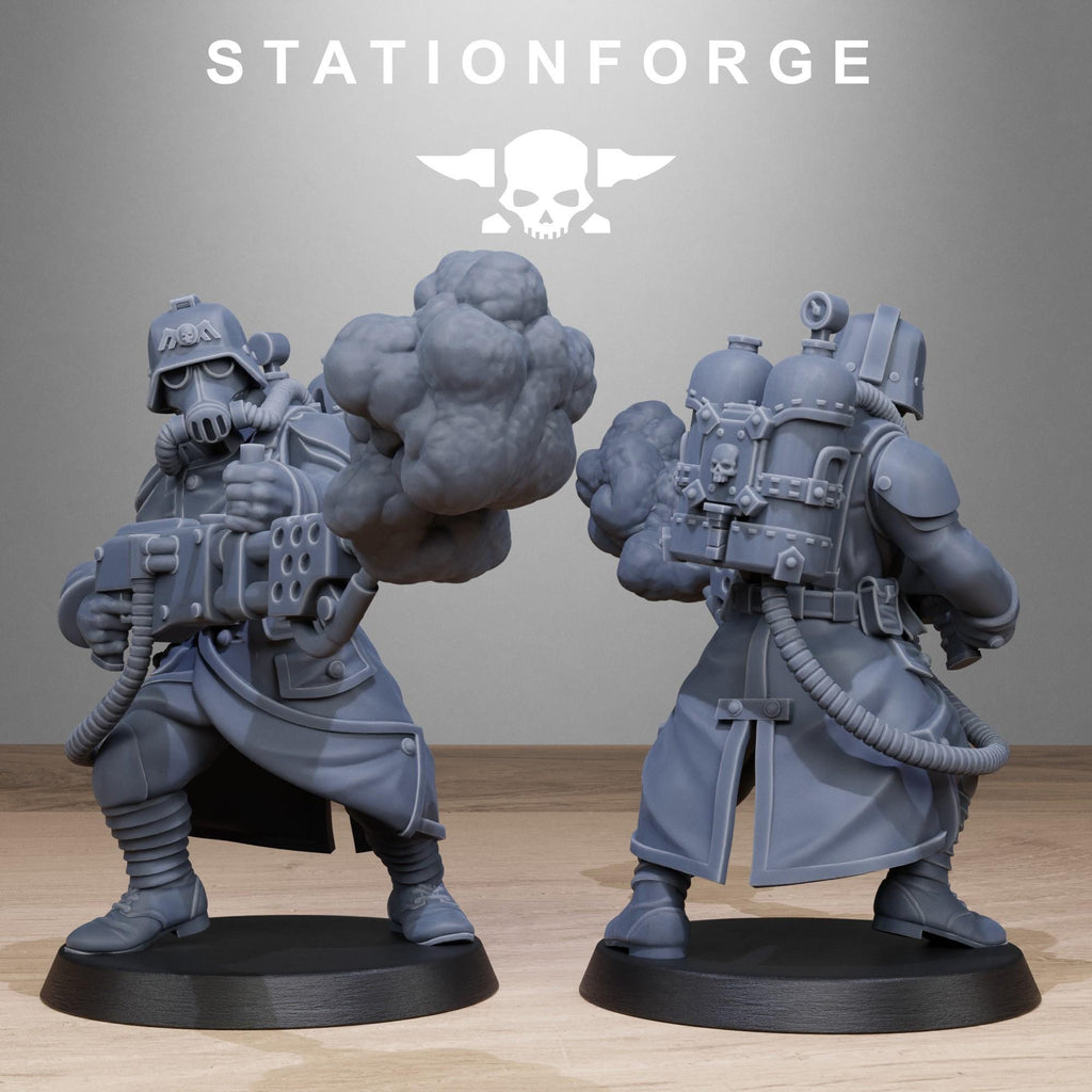 GrimGuard Flamers from StationForge/10 Miniatures +Gratis Bases