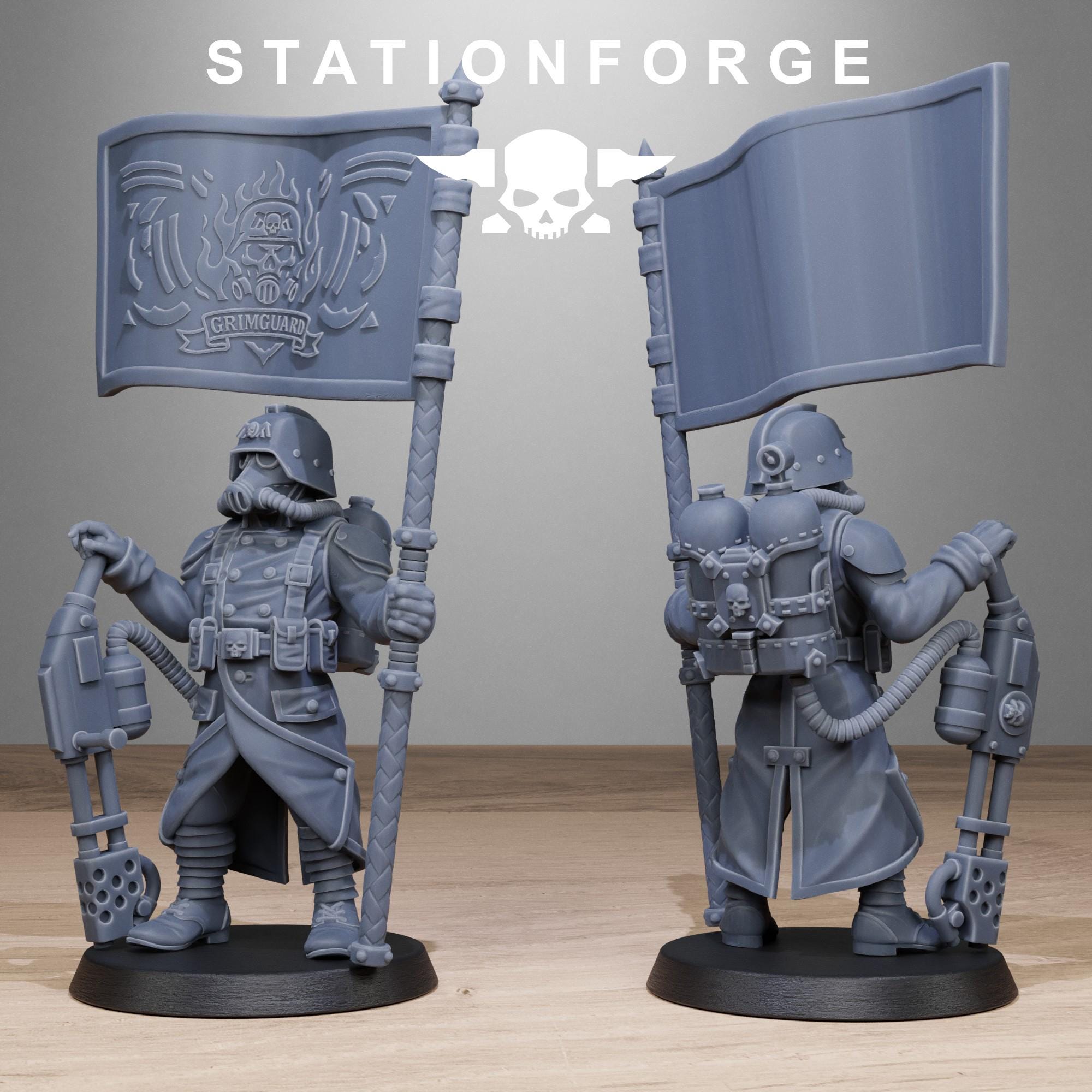 GrimGuard Flamers from StationForge/10 Miniatures +Gratis Bases