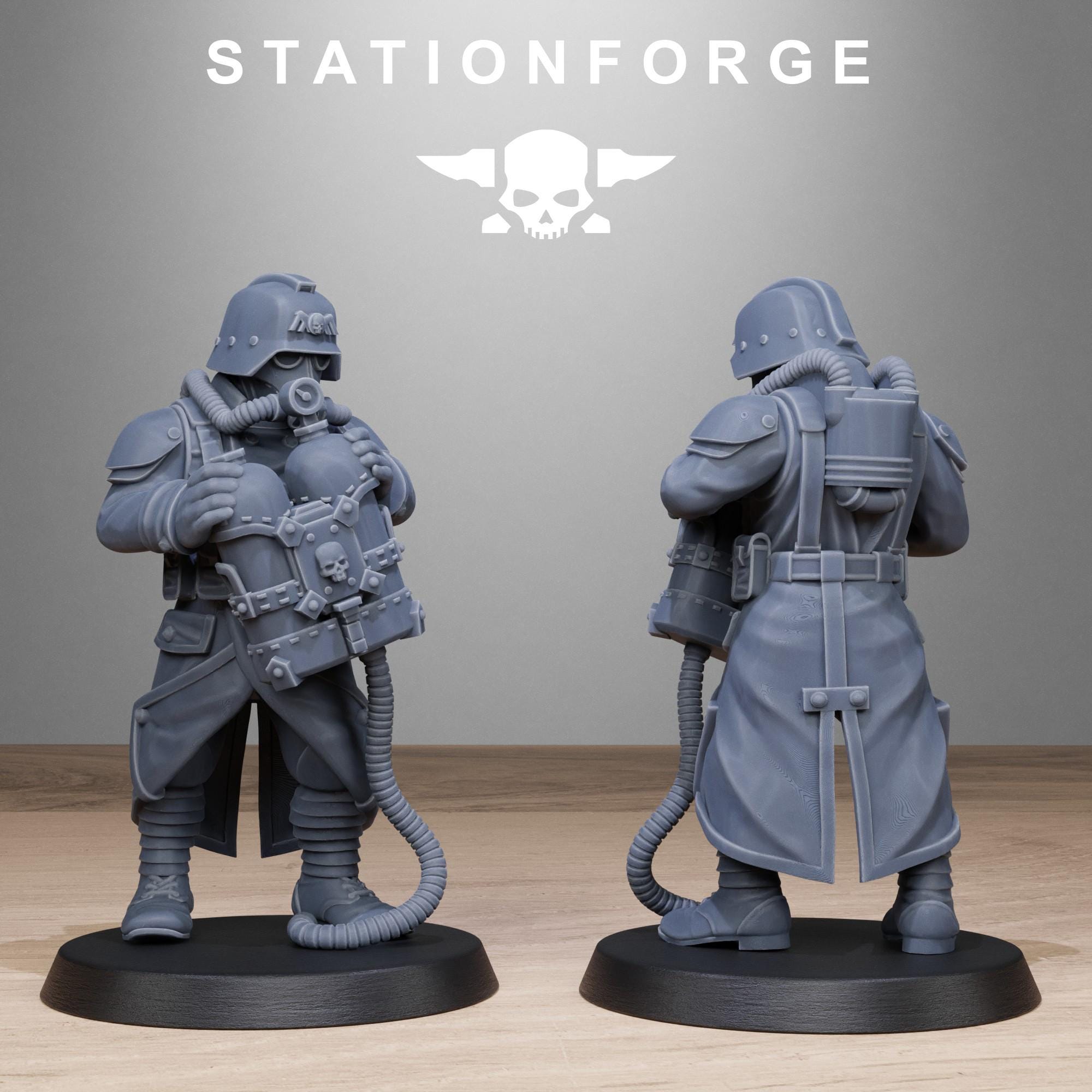GrimGuard Flamers from StationForge/10 Miniatures +Gratis Bases