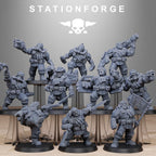 GrimGuard Jungle Fighter Mutants from StationForge/10 Miniatures +Gratis Bases
