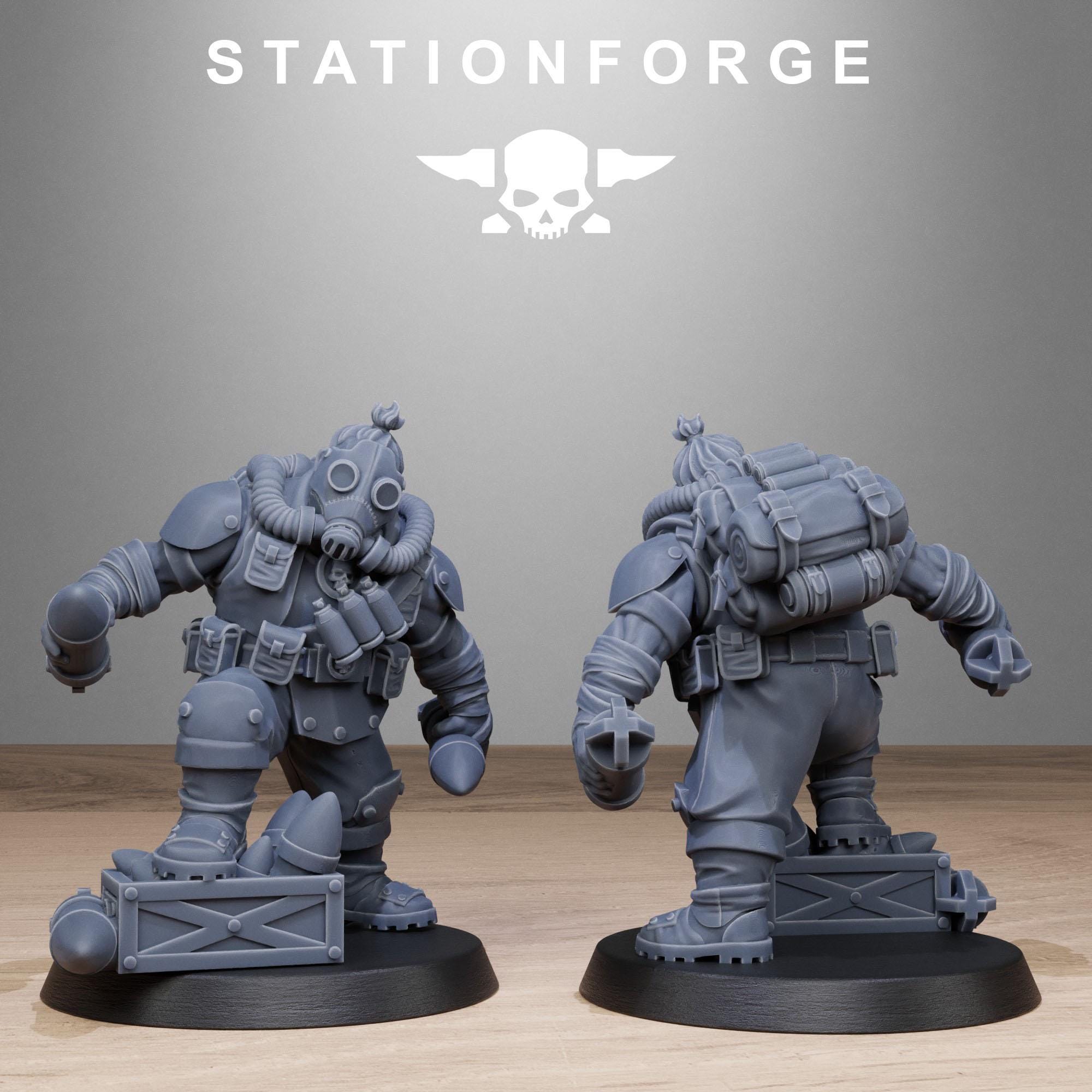 GrimGuard Jungle Fighter Mutants from StationForge/10 Miniatures +Gratis Bases