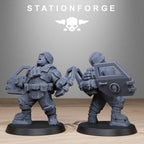 GrimGuard Jungle Fighter Mutants from StationForge/10 Miniatures +Gratis Bases