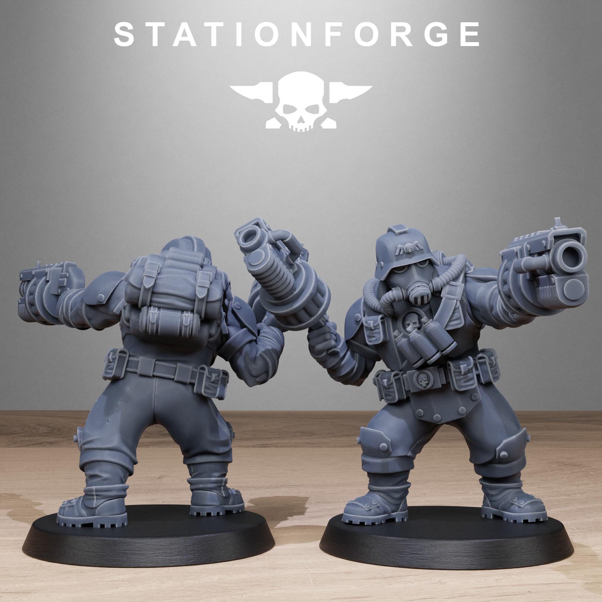 GrimGuard Jungle Fighter Mutants from StationForge/10 Miniatures +Gratis Bases