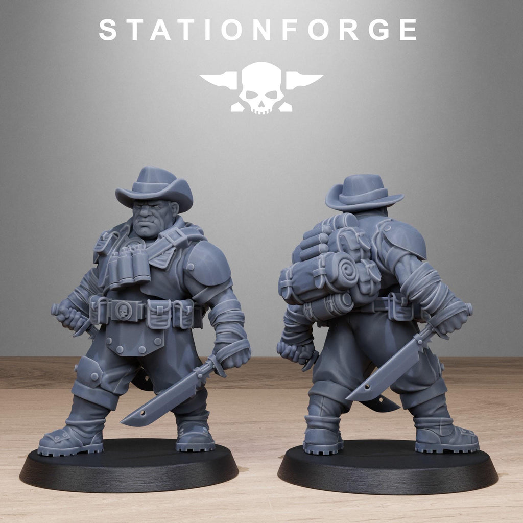 GrimGuard Jungle Fighter Mutants from StationForge/10 Miniatures +Gratis Bases