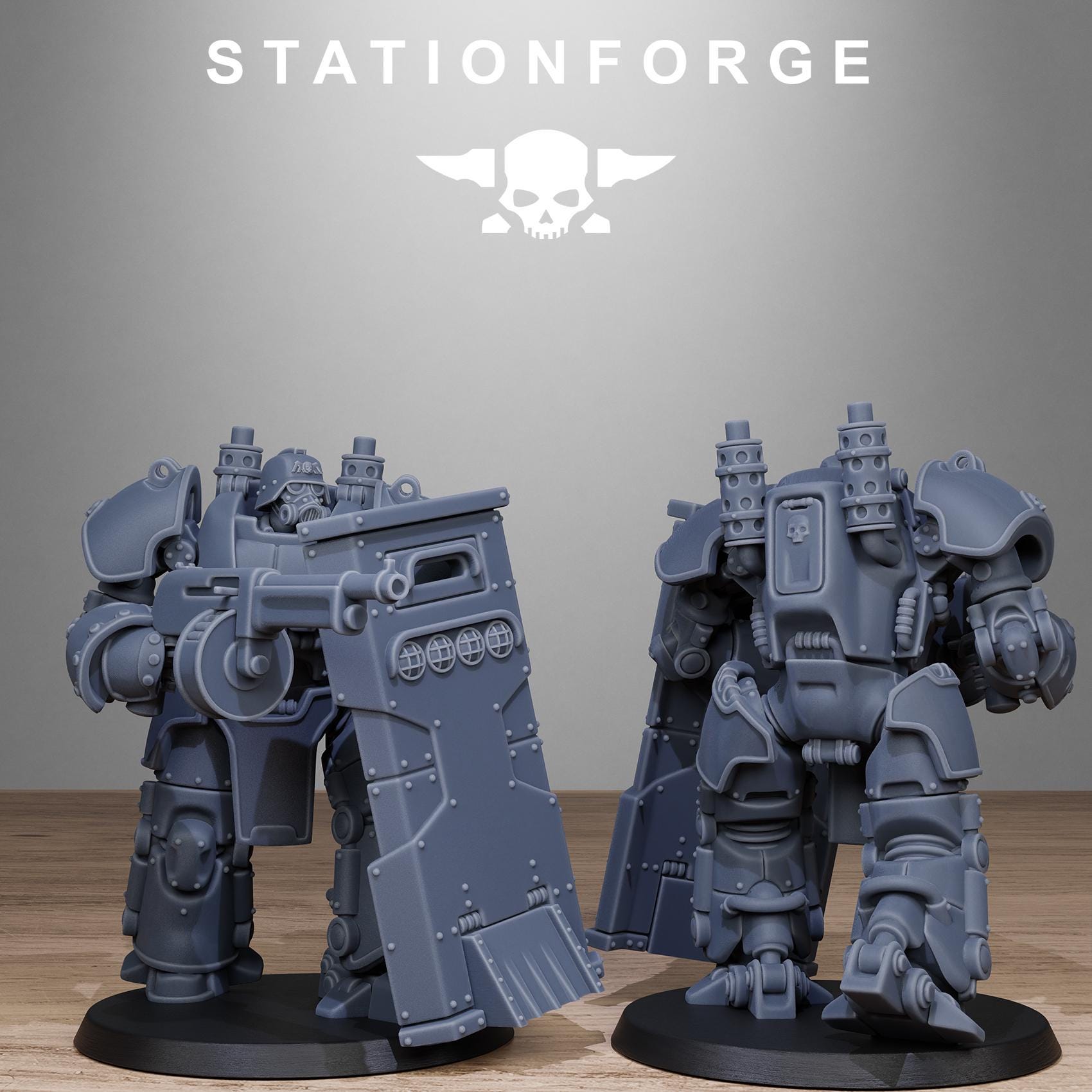 GrimGuard Power Armor from StationForge/5 Miniatures +Gratis Bases