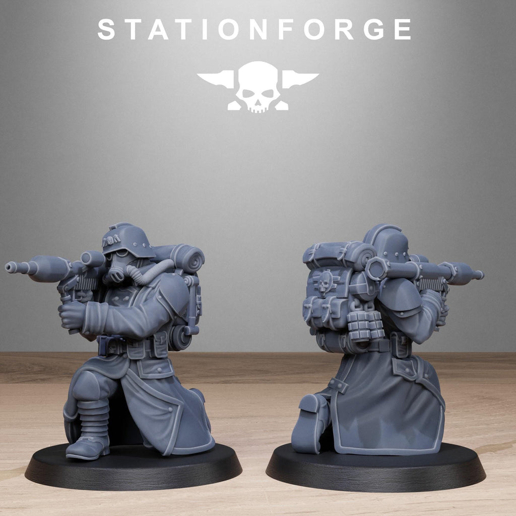 GrimGuard Rocketeers from StationForge/10 Wargame Miniatures +Gratis Bases