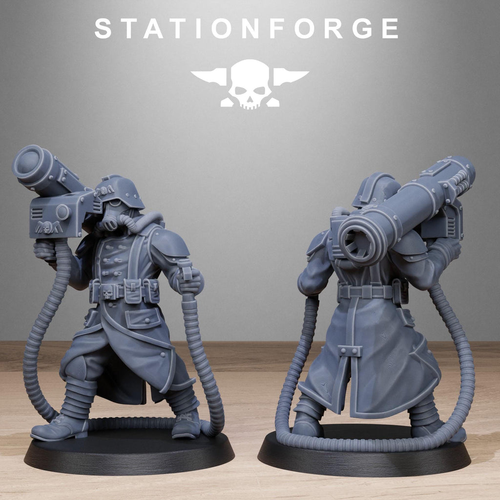 GrimGuard Rocketeers from StationForge/10 Wargame Miniatures +Gratis Bases