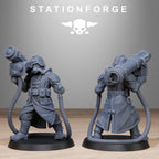 GrimGuard Rocketeers from StationForge/10 Wargame Miniatures +Gratis Bases