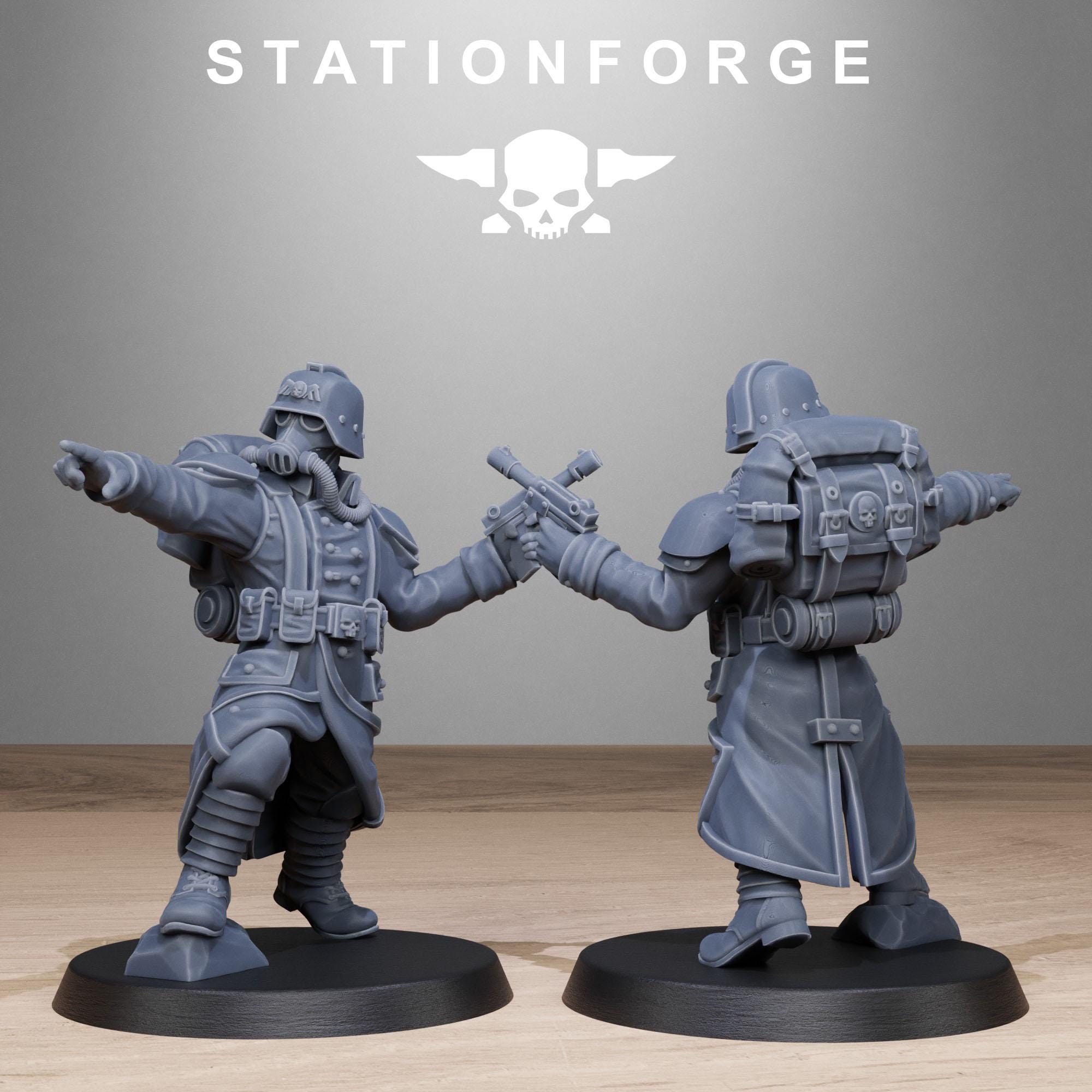 GrimGuard Rocketeers from StationForge/10 Wargame Miniatures +Gratis Bases