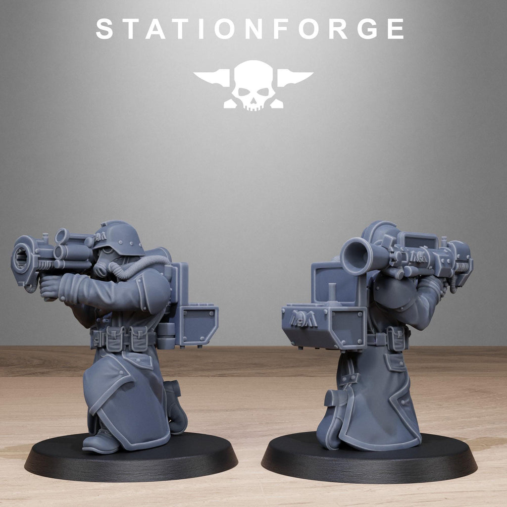 GrimGuard Rocketeers from StationForge/10 Wargame Miniatures +Gratis Bases
