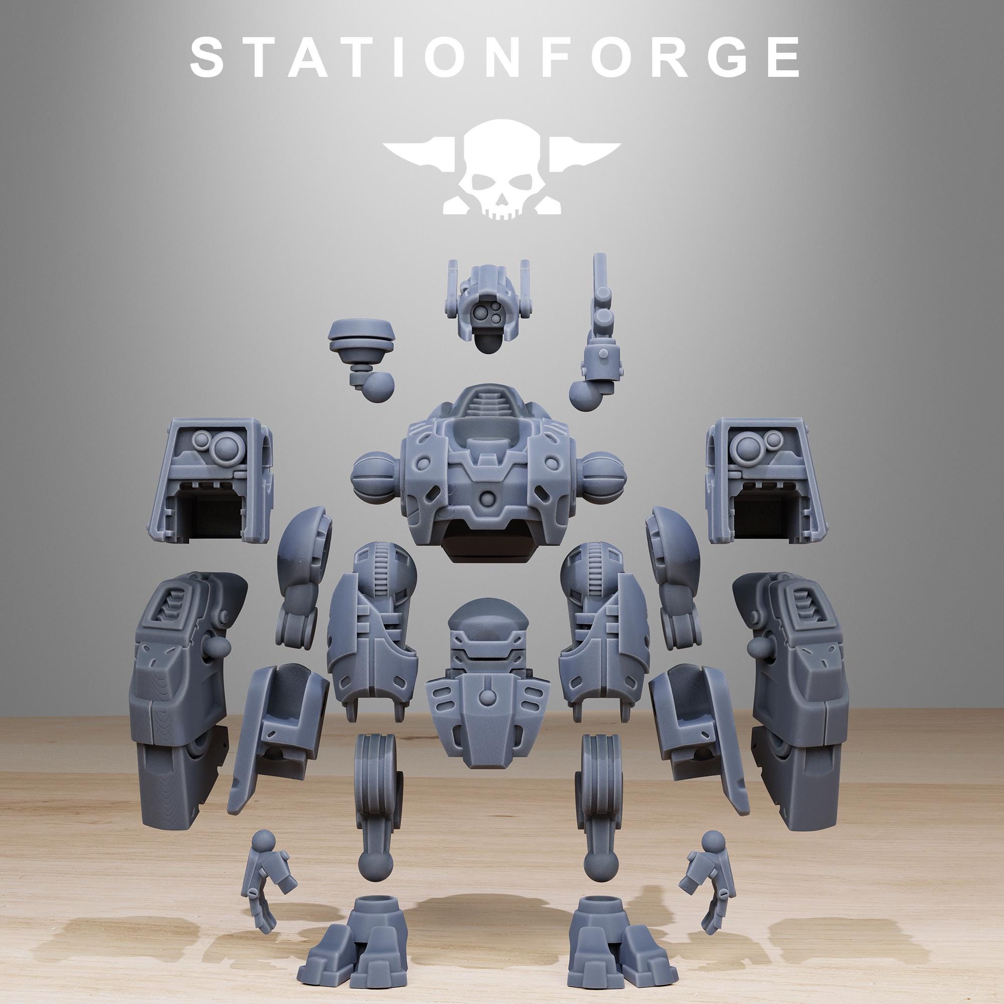 Tarion Strike Mechs Mk1 Builder Kit/full set for 3 Mechs from StationForge/Wargame Miniature+ Gratis Bases