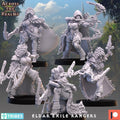 Exile Rangers from Across the Realms,5 Wargame Miniature+ Gratis Bases