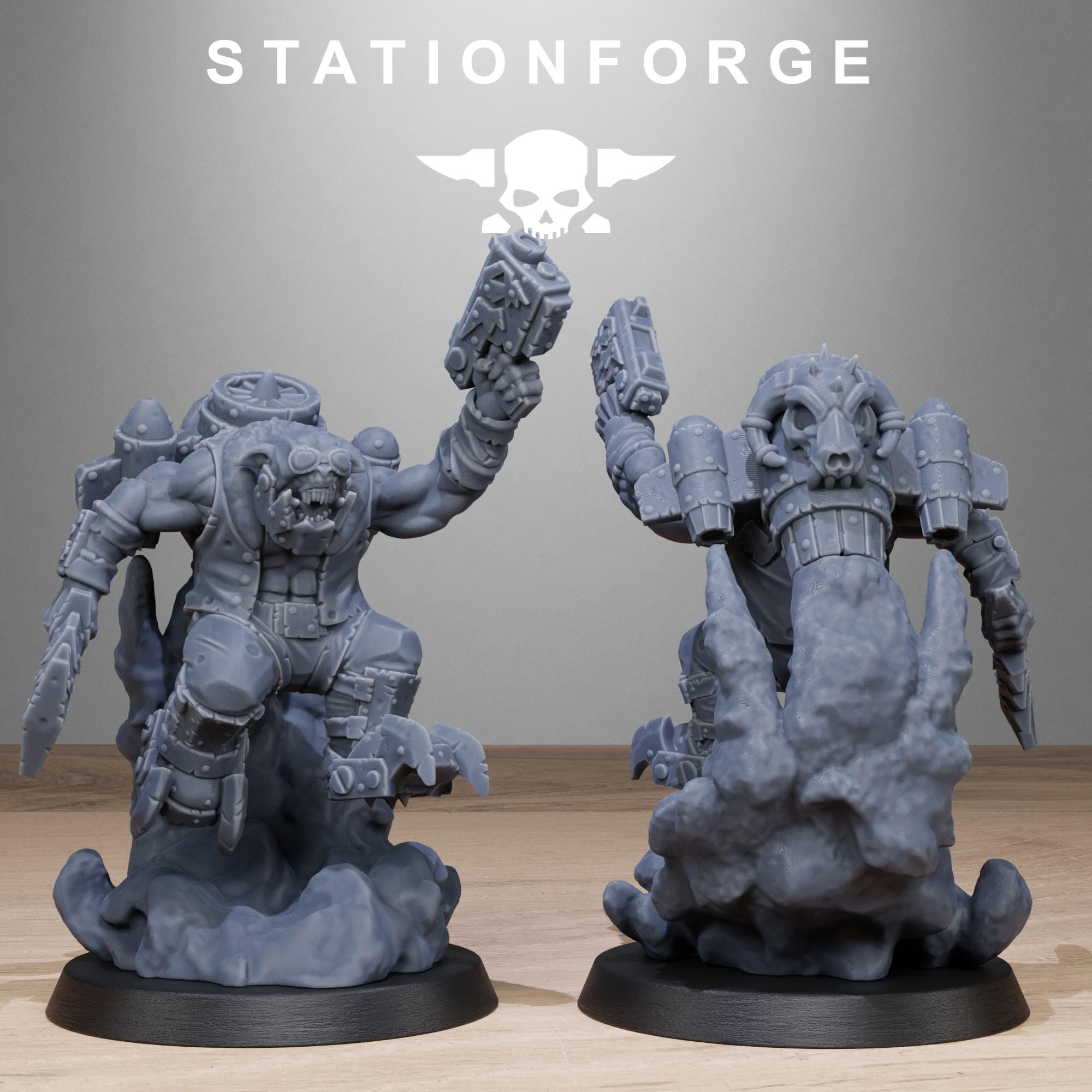 Orkaz Flyers from StationForge/10 Tabletop Miniatures +Gratis Bases