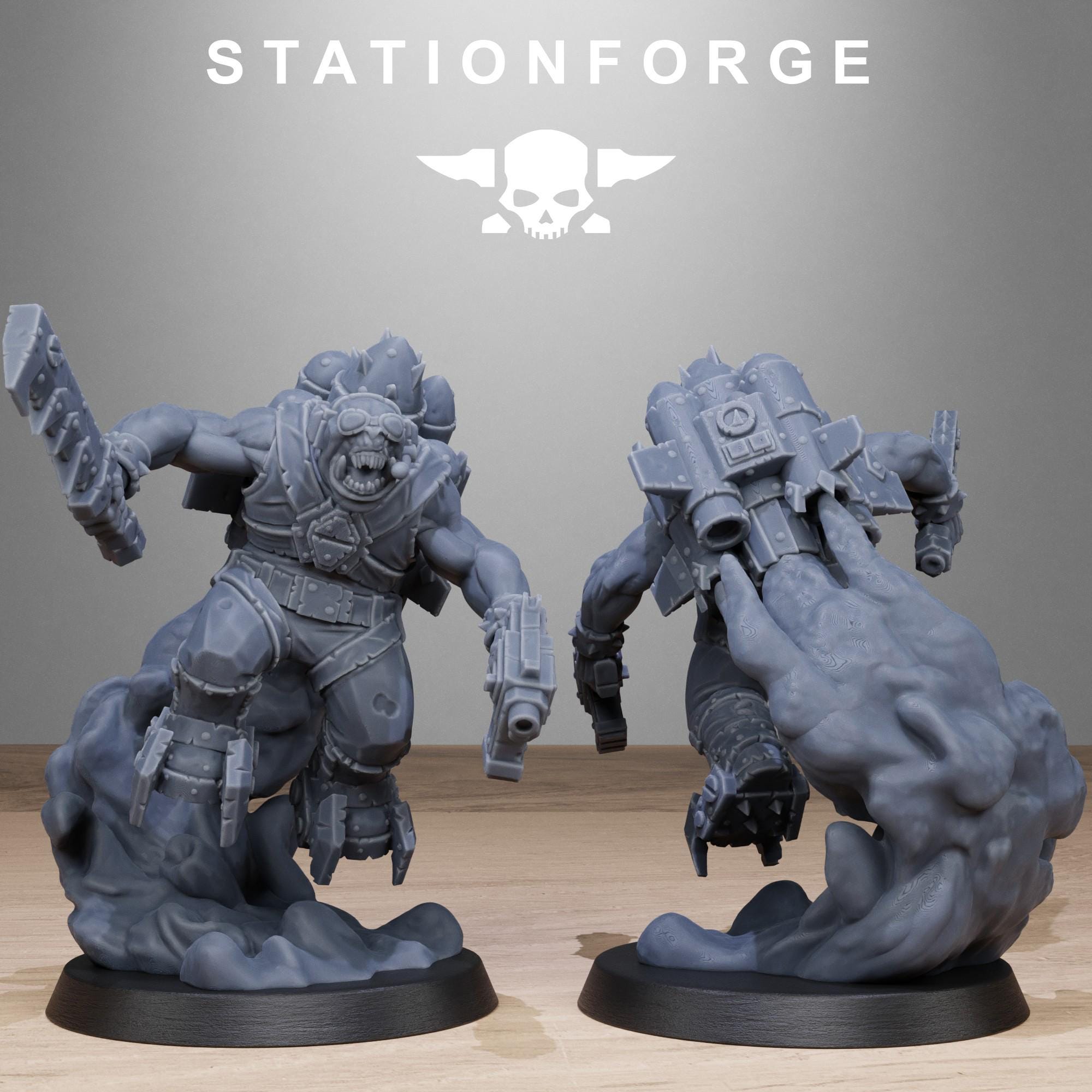 Orkaz Flyers from StationForge/10 Tabletop Miniatures +Gratis Bases