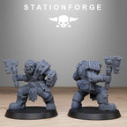 Orkaz Bros Infantry from StationForge/10 Tabletop Miniatures +Gratis Bases