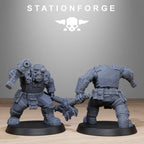 Orkaz Bros Infantry from StationForge/10 Tabletop Miniatures +Gratis Bases