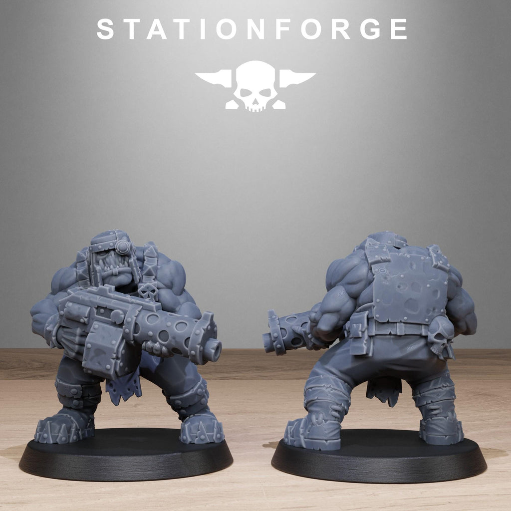 Orkaz Bros Infantry from StationForge/10 Tabletop Miniatures +Gratis Bases