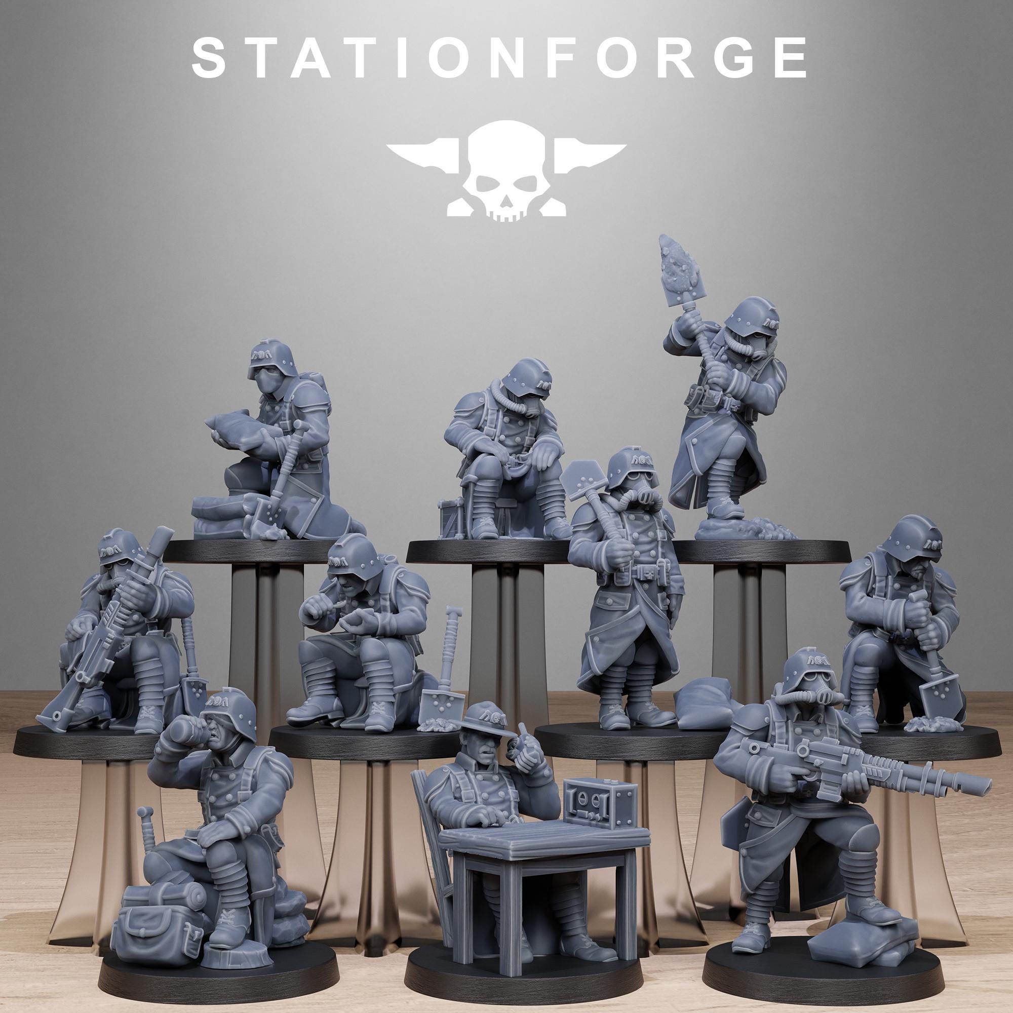 GrimGuard Chill Squad from StationForge/10 Tabletop Miniatures +Gratis Bases