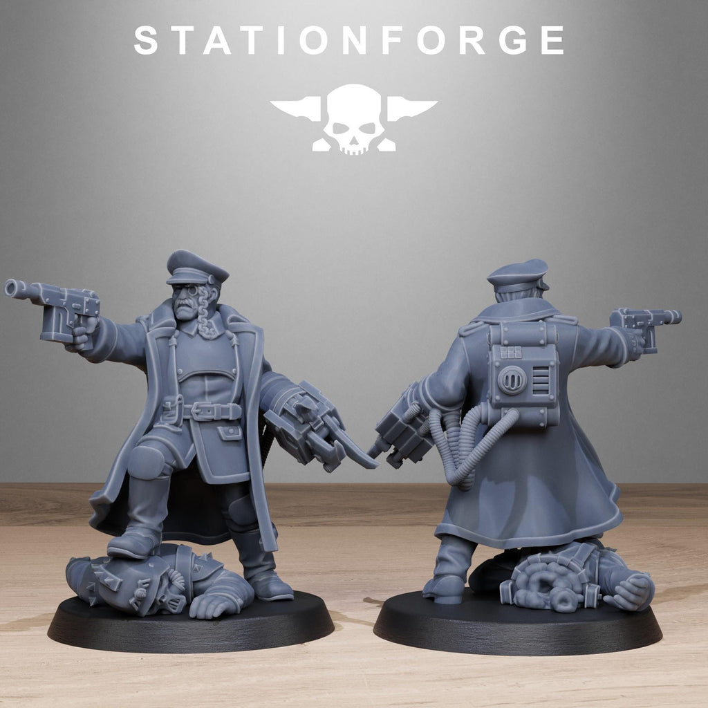 FreeGuard Officer from StationForge/2 Wargame Miniatures +Gratis Bases