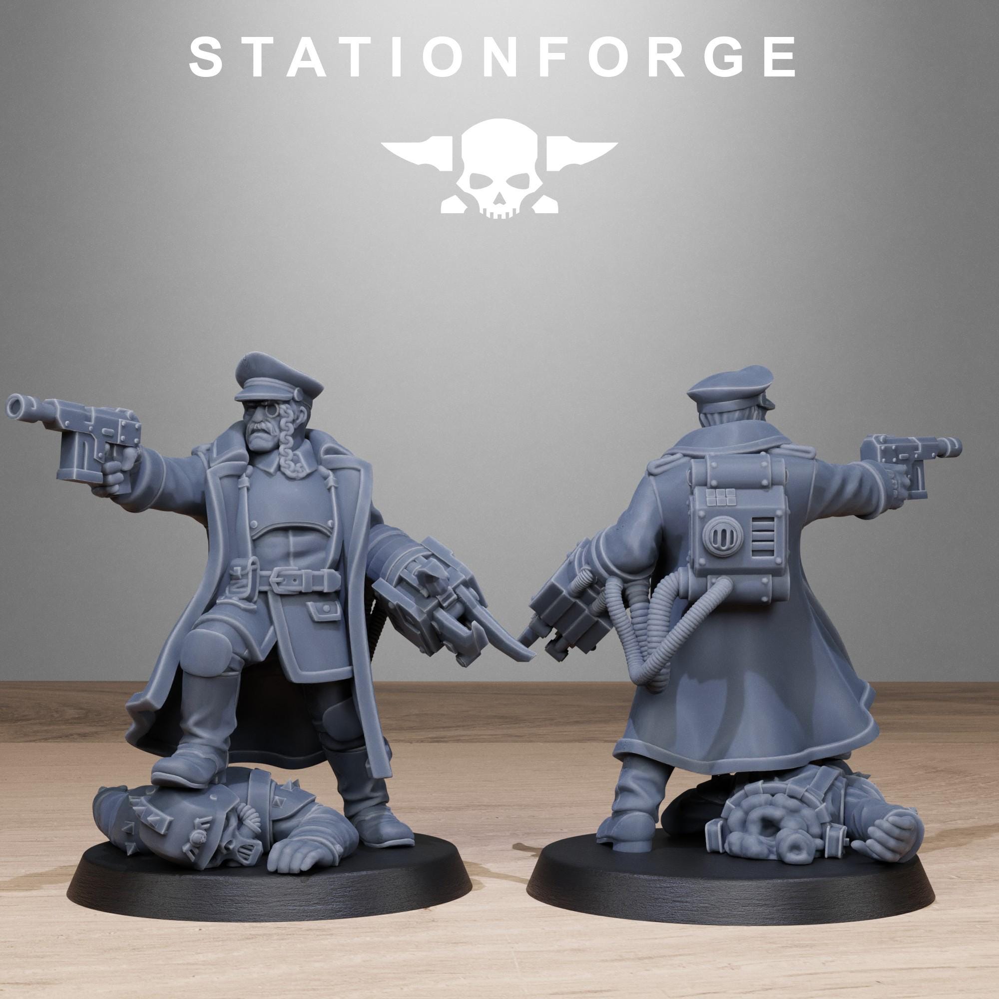 FreeGuard Officer from StationForge/2 Wargame Miniatures +Gratis Bases