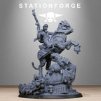 GrimGuard Officer Horseman from StationForge/ Wargame Miniature +Gratis Base