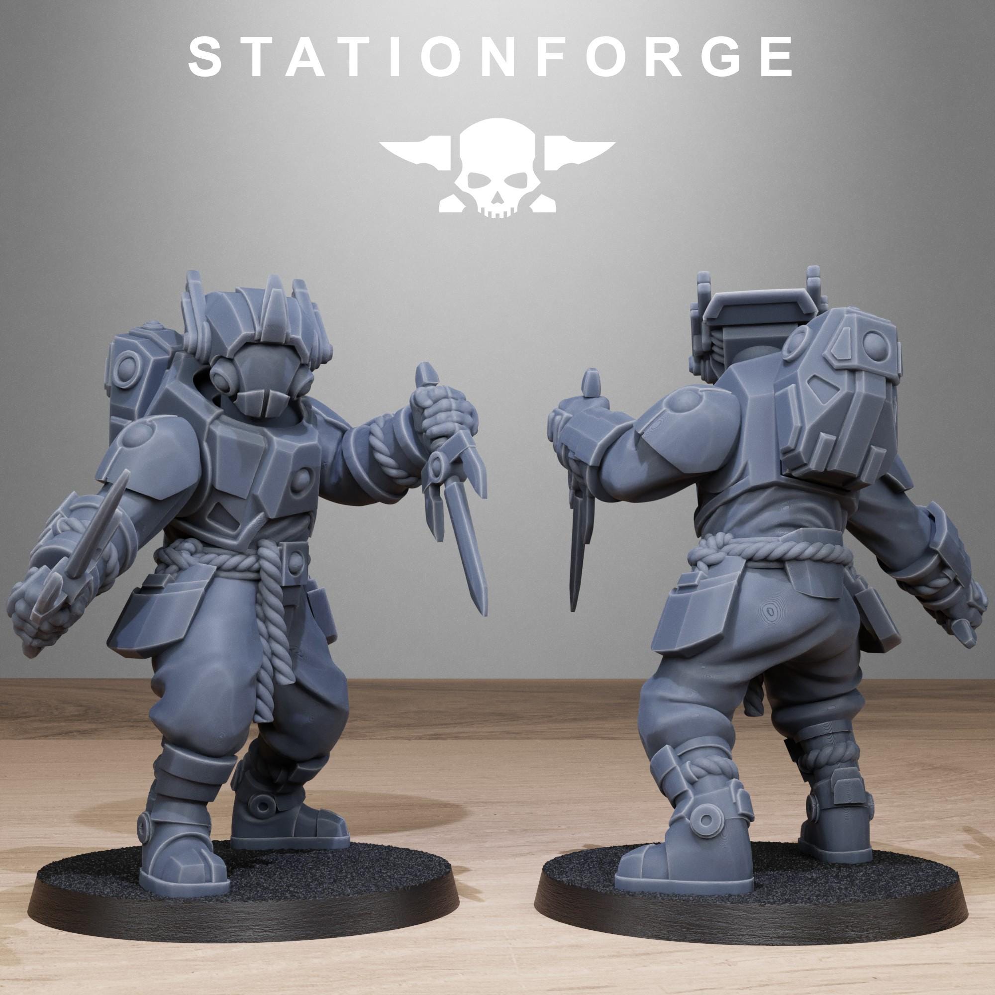 Tarion Melee Infantry from StationForge/10 Wargame Miniatures +Gratis Bases