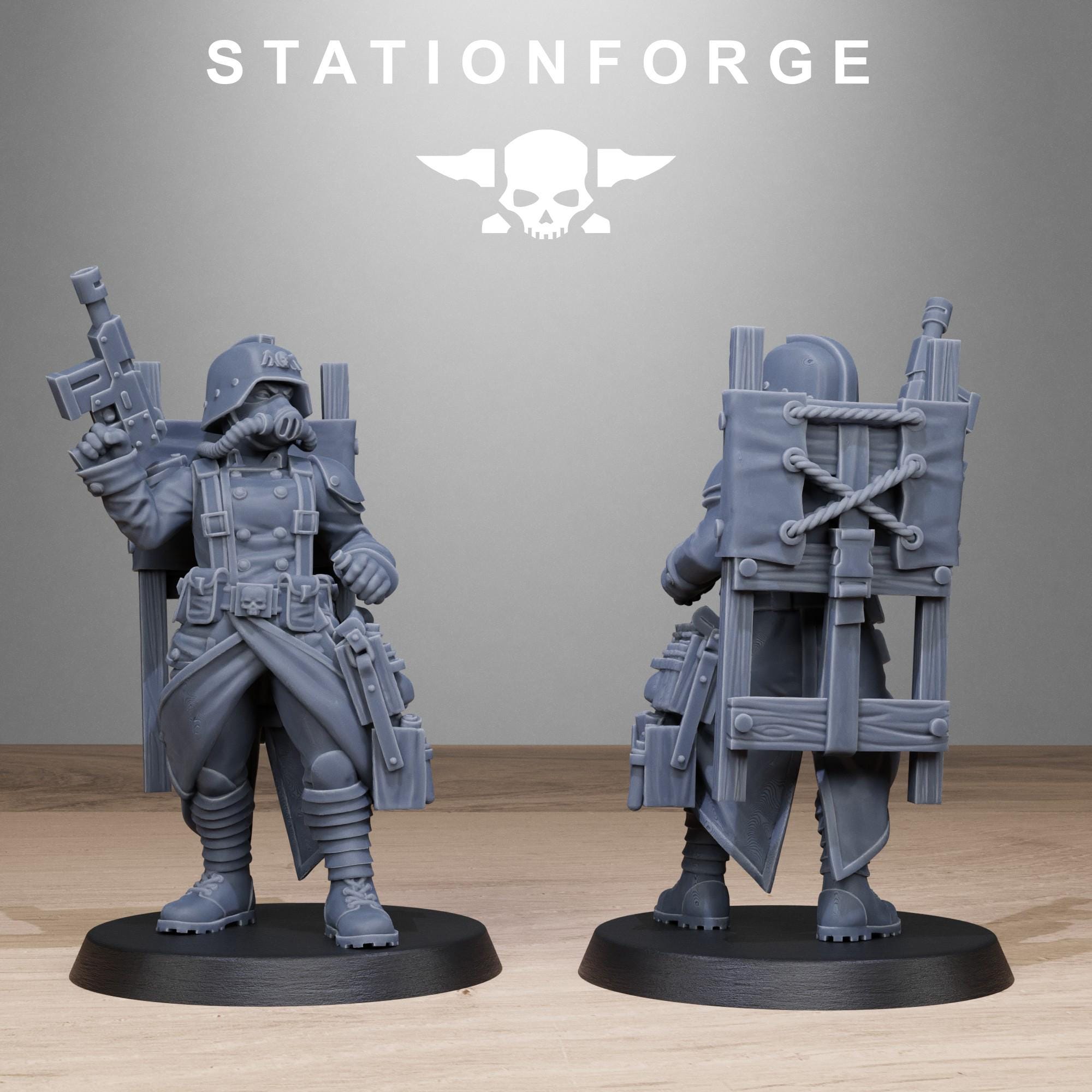 GrimGuard Sisters from StationForge/10 Wargame Miniatures +Gratis Bases