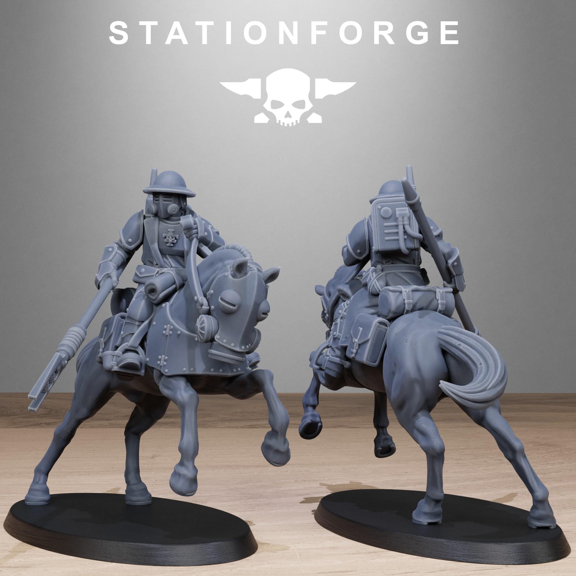 RoyalGuard Cavalry from StationForge/11 Wargame Miniatures +Gratis Bases