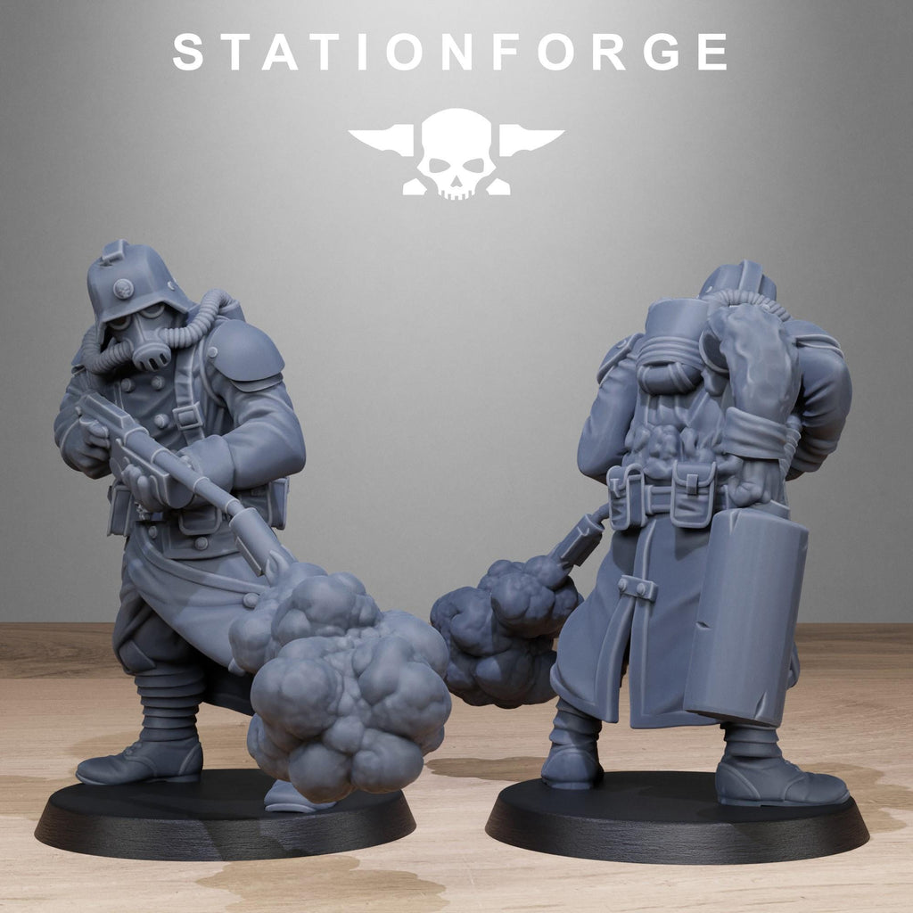 GrimGuard Radioactive Mutants from StationForge/10 Wargame Miniatures +Gratis Bases