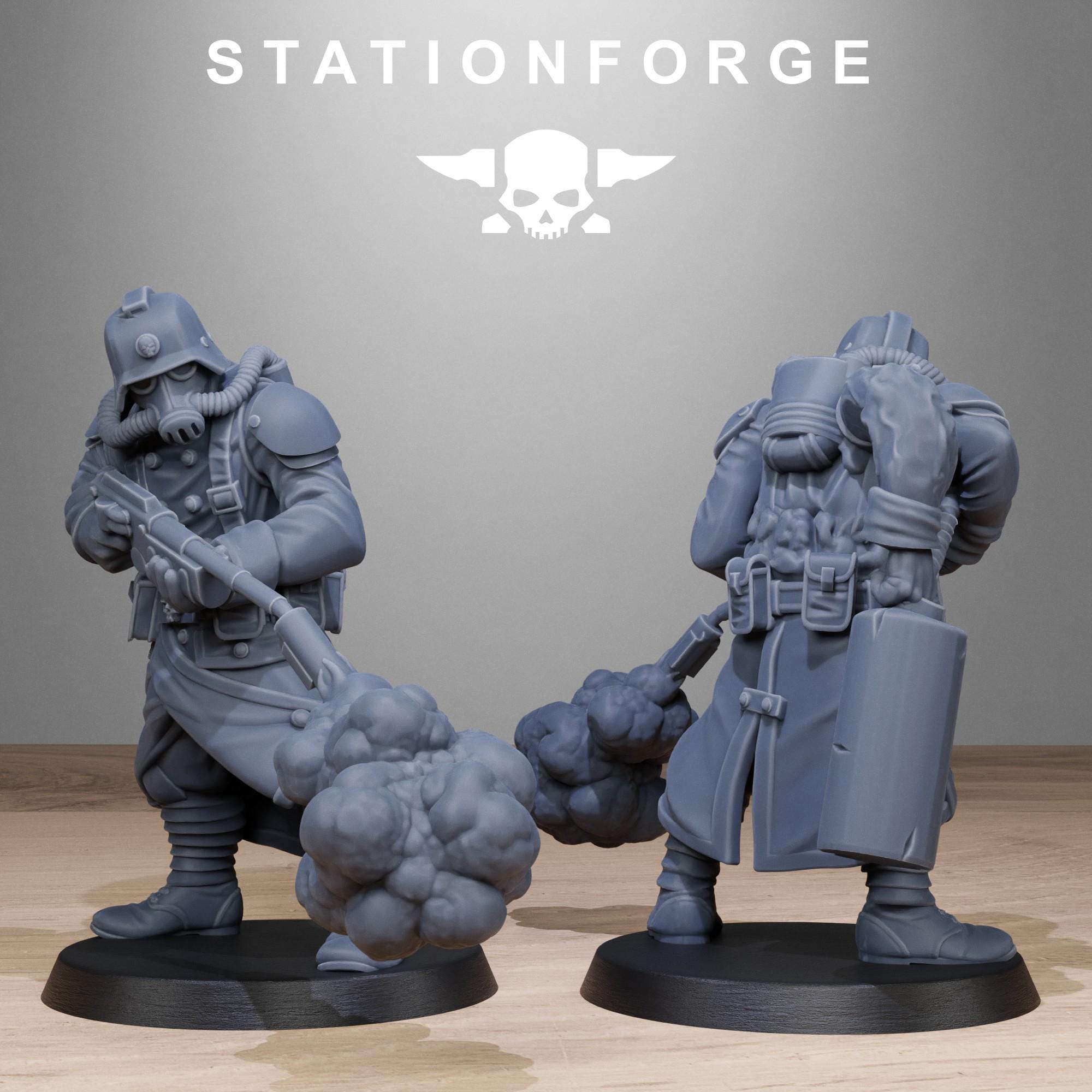 GrimGuard Radioactive Mutants from StationForge/10 Wargame Miniatures +Gratis Bases