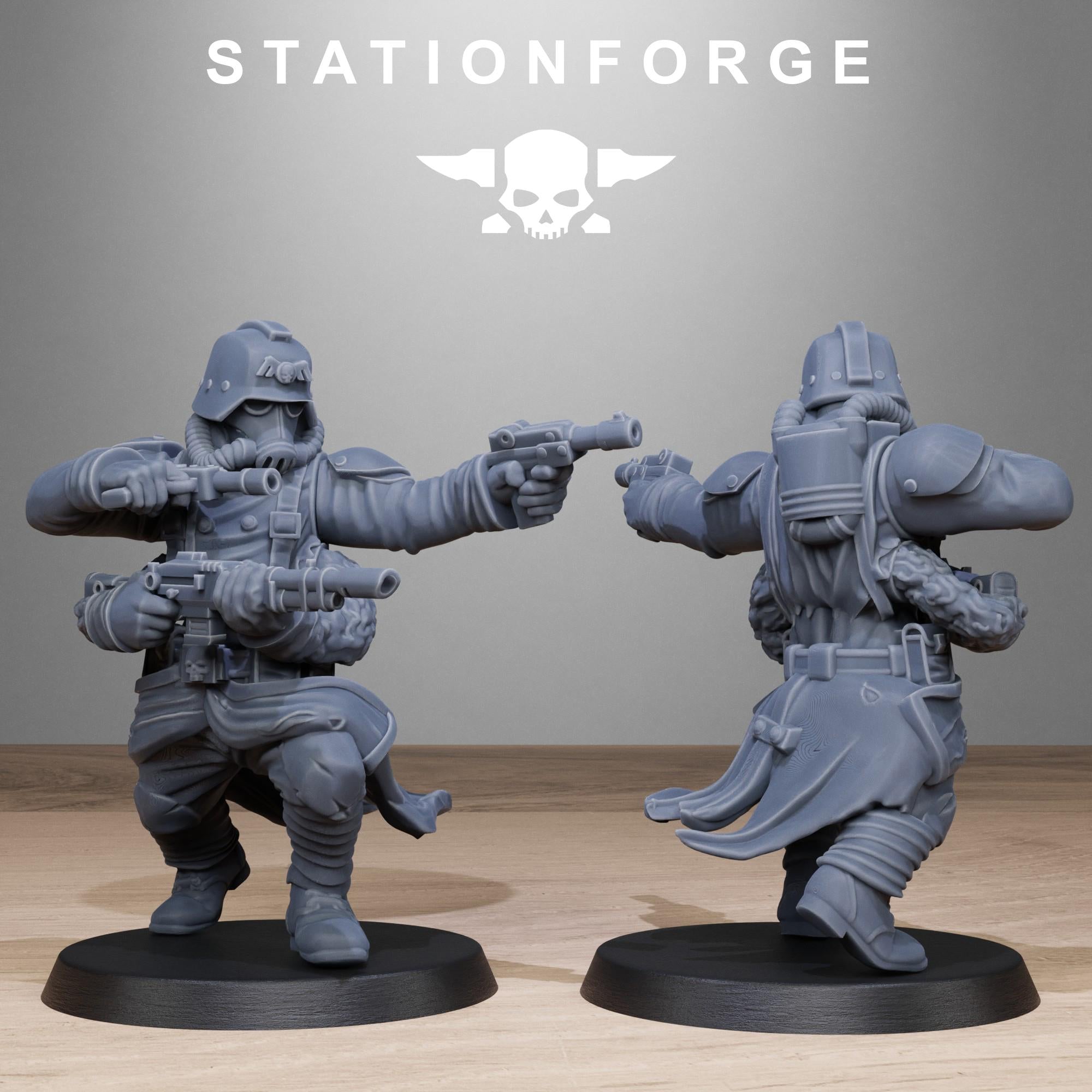 GrimGuard Radioactive Mutants from StationForge/10 Wargame Miniatures +Gratis Bases