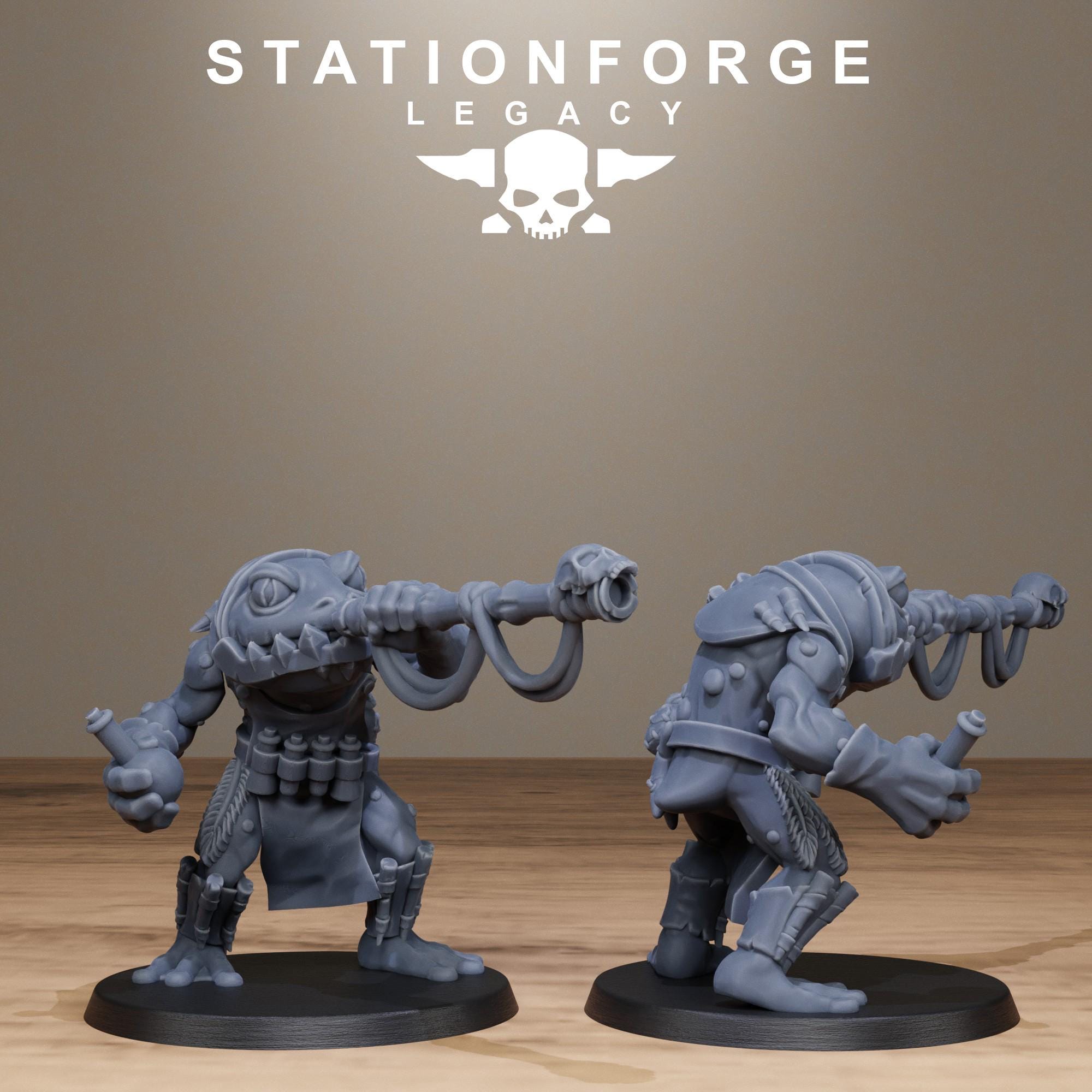 Bogkin Spearmen from StationForgeLegacy/10 Miniatures +Gratis Bases