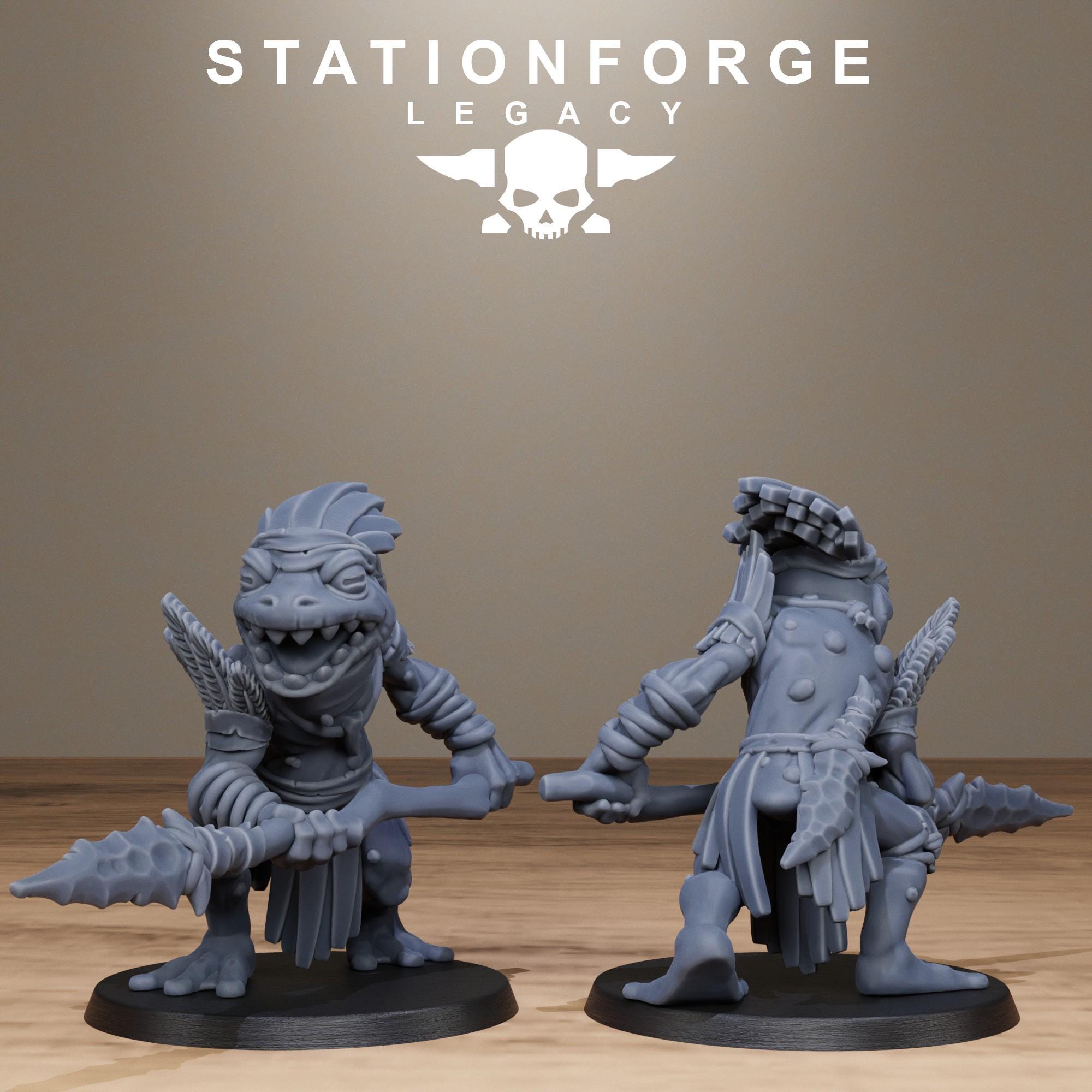 Bogkin Spearmen from StationForgeLegacy/10 Miniatures +Gratis Bases