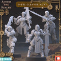 Steel Cleaver Nuns from Across the Realms,4 Wargame Miniature+ Gratis Bases