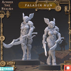 Paladin Nun from Across the Realms,2 Wargame Miniature+ Gratis Bases