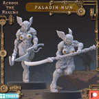 Paladin Nun from Across the Realms,2 Wargame Miniature+ Gratis Bases