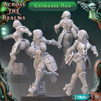 Grimdark Nun from Across the Realms,2 Wargame Miniature+ Gratis Bases