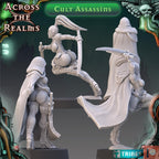 Cult Assassins from Across the Realms,4 Wargame Miniature+ Gratis Bases