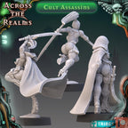 Cult Assassins from Across the Realms,4 Wargame Miniature+ Gratis Bases