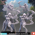 Exile Rangers from Across the Realms,5 Wargame Miniature+ Gratis Bases